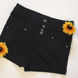 High Waisted Black Shorts